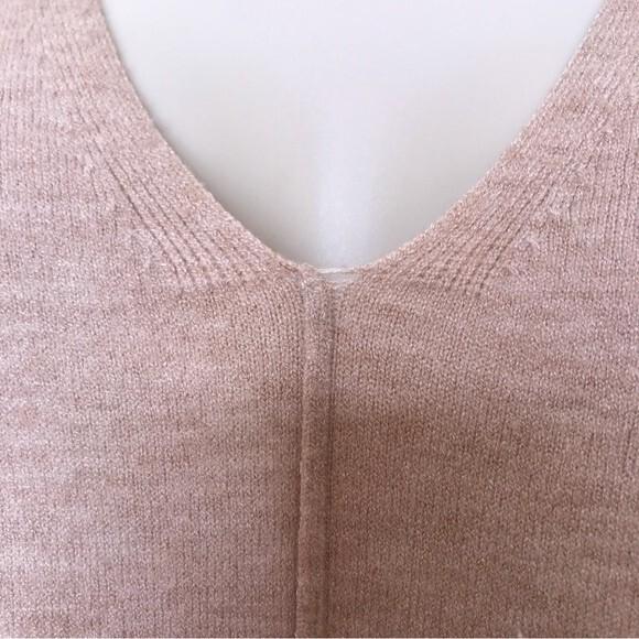 NWT Cozy Co by Cozy Casual V Neck Long Sleeve Sweater Heather Tan Small Medium - Picture 6 of 14